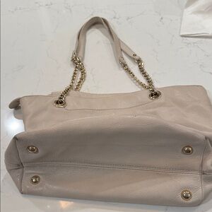 Michael Kors Cream Shoulder Bag with Gold Accents
